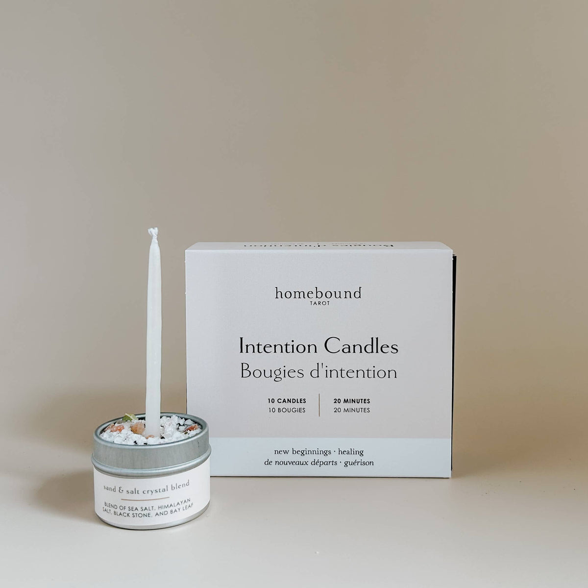 Intention Candle Ritual Kit | 10-Candle Set with Salt Crystal Blend & Incense