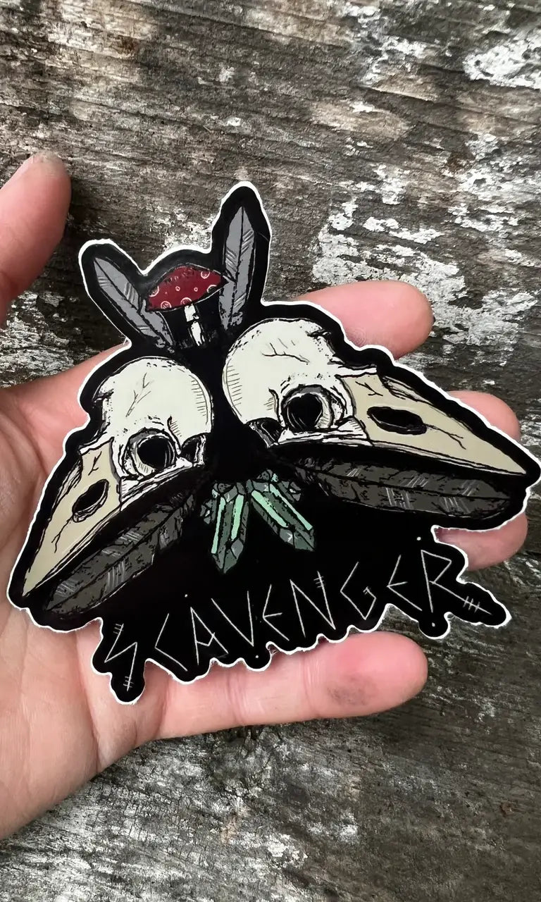 Scavenger Bird Skull Vinyl Sticker