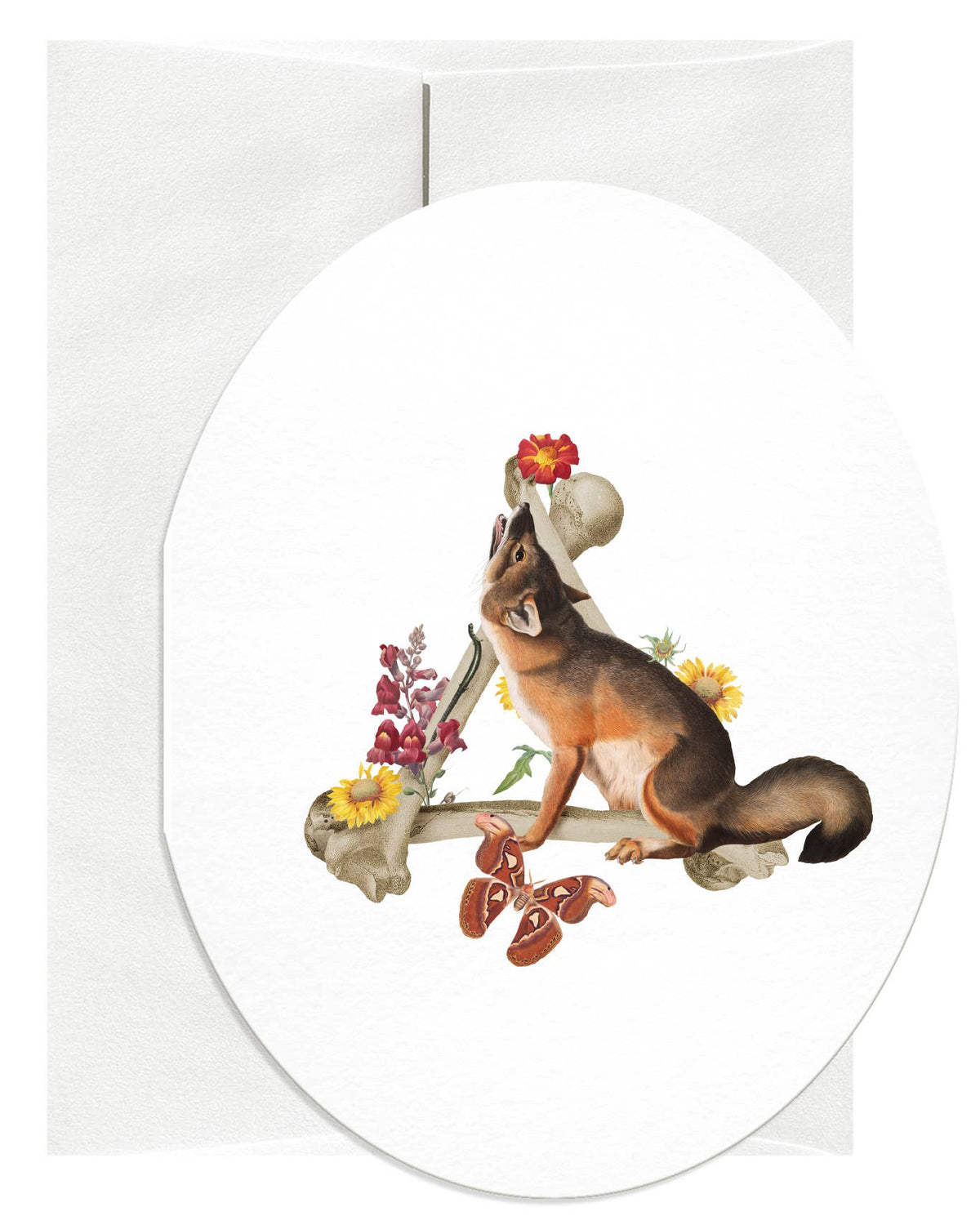 Fire Elemental Oval Greeting Card