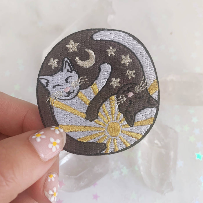 Sun & Moon Cats Embroidered Patch