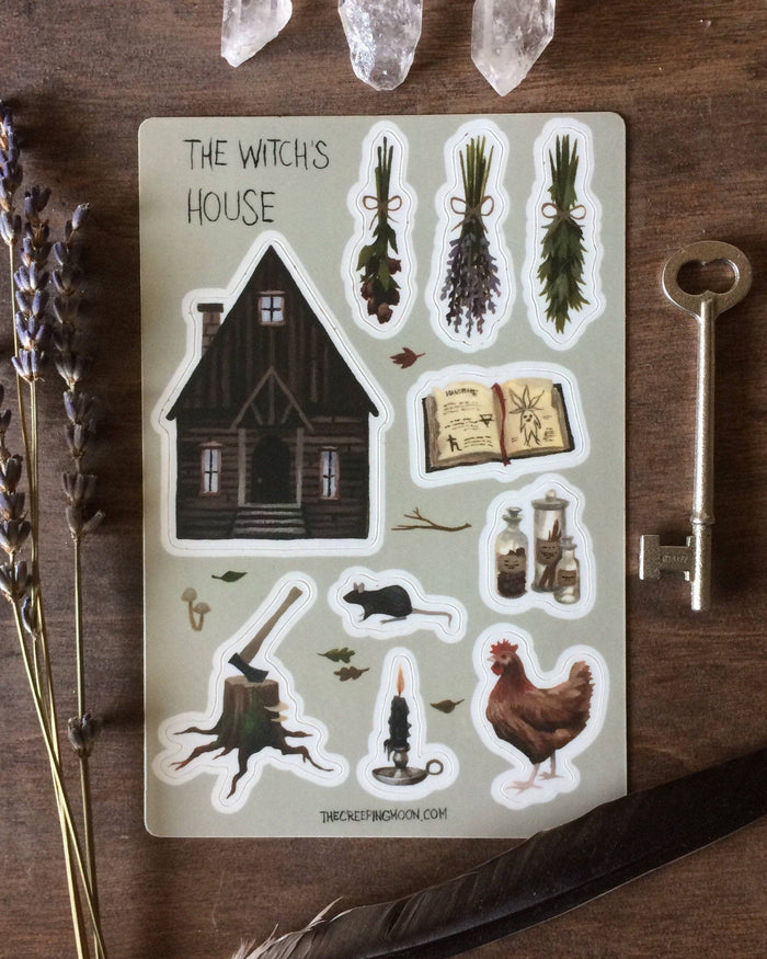 Woodland Witch's House Vinyl Sticker Sheet