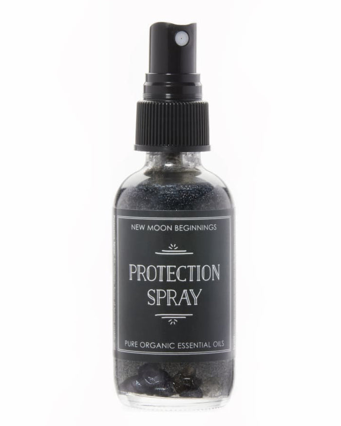 Black Mica Protection Spray with Crystal Chips and Essential Oils