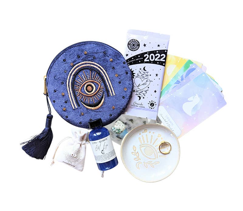 Beaded Third Eye Round Zipper Pouch