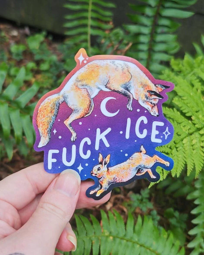 F*ck Ice Fox & Hare Vinyl Sticker