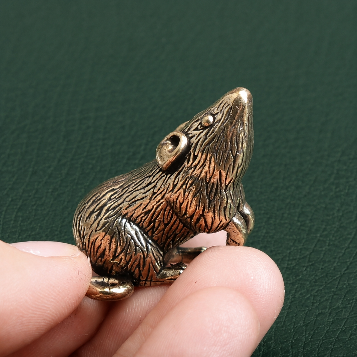 Solid Brass Rat Figurine