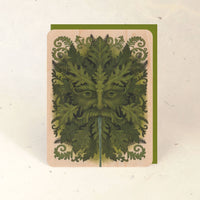 Green Man Wood Greeting Card