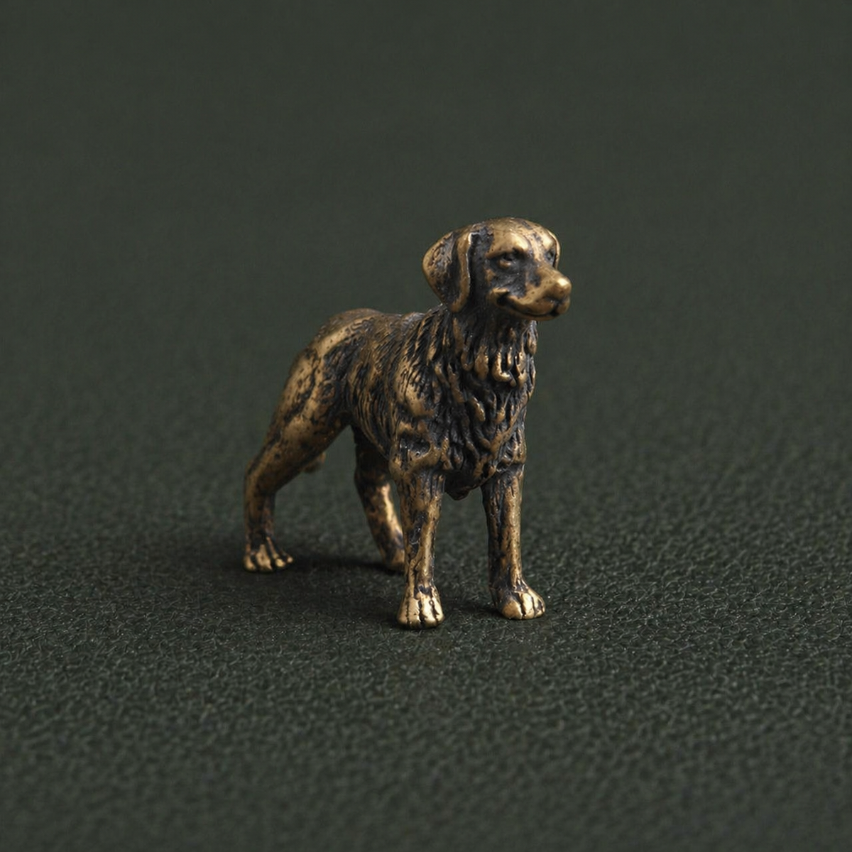 Antique Brass Shepherd Dog Figurine