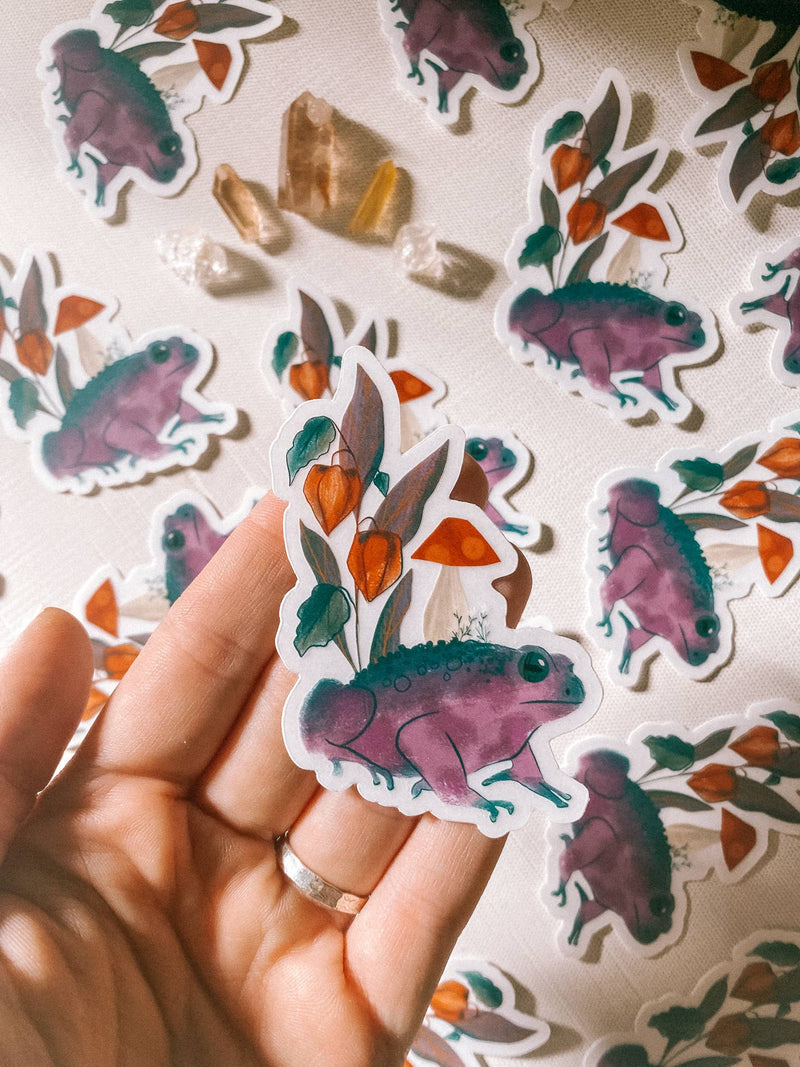 Toad with Poison Plants Vinyl Sticker