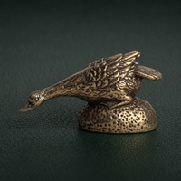 Antique Brass Goose in Pursuit Figurine