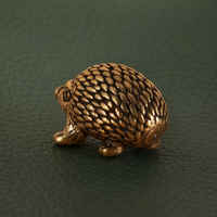 Solid Brass Hedgehog Figurine