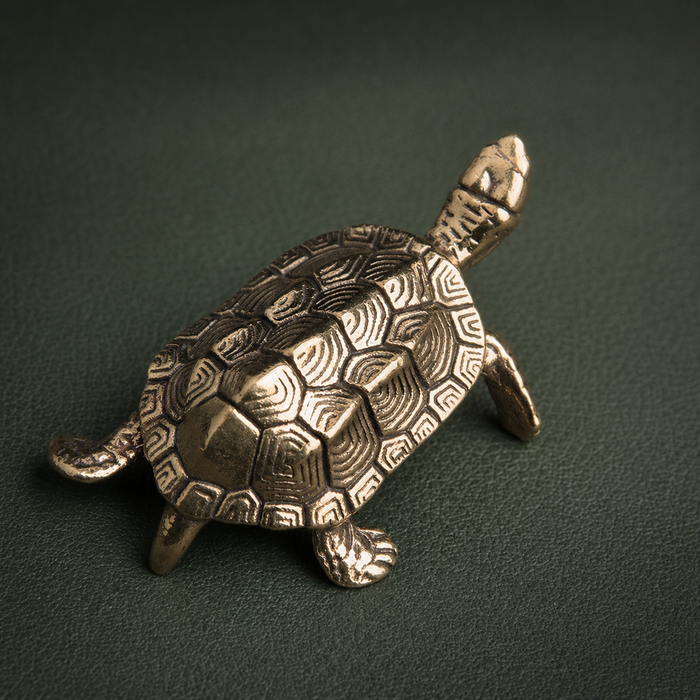 Antique Brass Longevity Turtle Figurine