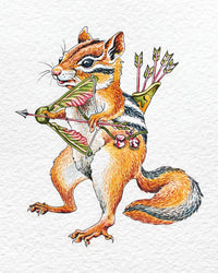 Chipmunk Archer Vinyl Sticker