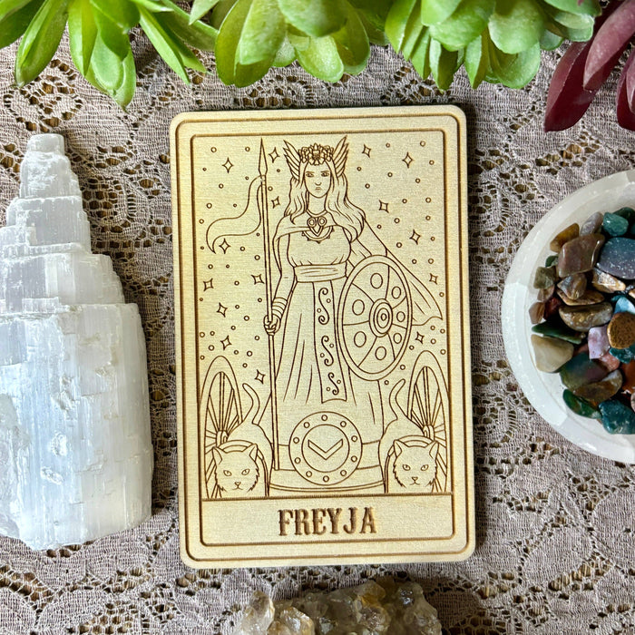 Freyja Deity Card | Altar Decor | Wall Art Shelf Leaner