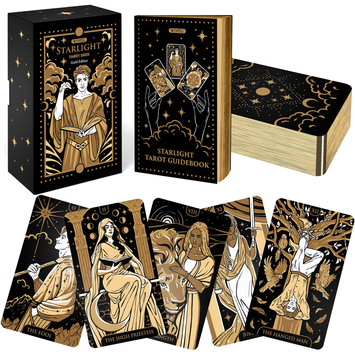 Wyspell Starlight Tarot Cards: Gold Edition