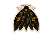 Gold Vines Moth Vinyl Sticker