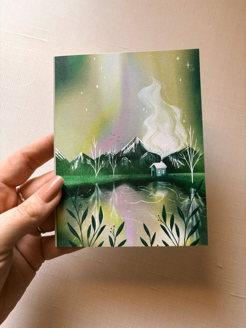 Aurora Lake Greeting Card