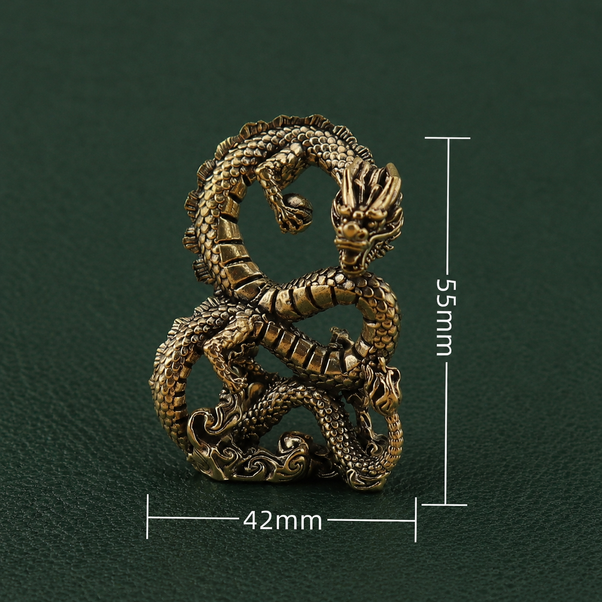 Solid Brass Eastern Dragon on Cloud Figurine