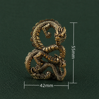 Solid Brass Eastern Dragon on Cloud Figurine