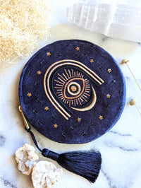 Beaded Third Eye Round Zipper Pouch