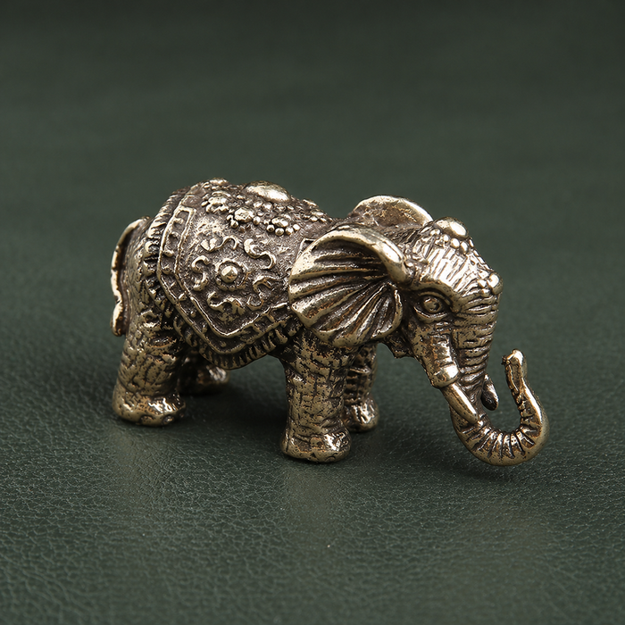 Antique Brass Lucky Elephant Figurine