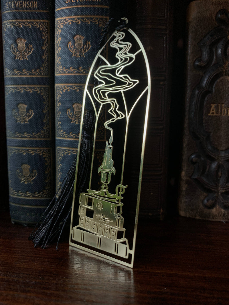 Cathedral Candlestick Plated Brass Bookmark