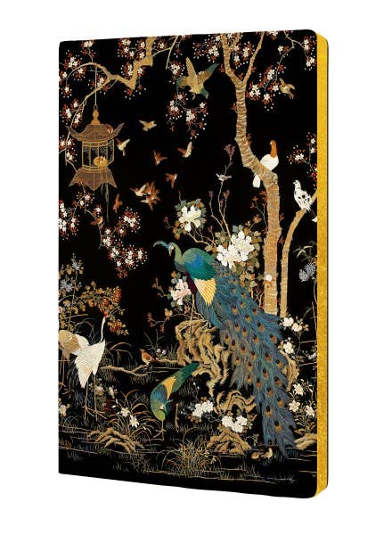 Embroidered Hanging with Peacock Lined Journal