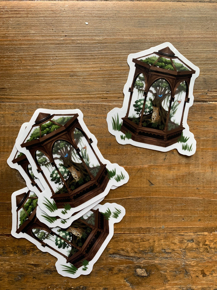 Victorian Terrarium Clear Vinyl Sticker