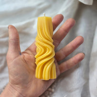 Beeswax Marble Swirl Pillar Candle