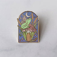 Frog Fairy & Mushroom Enamel Pin