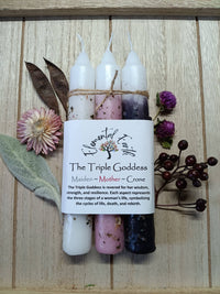 Triple Goddess Herbal Ritual Candles | Maiden, Mother & Crone