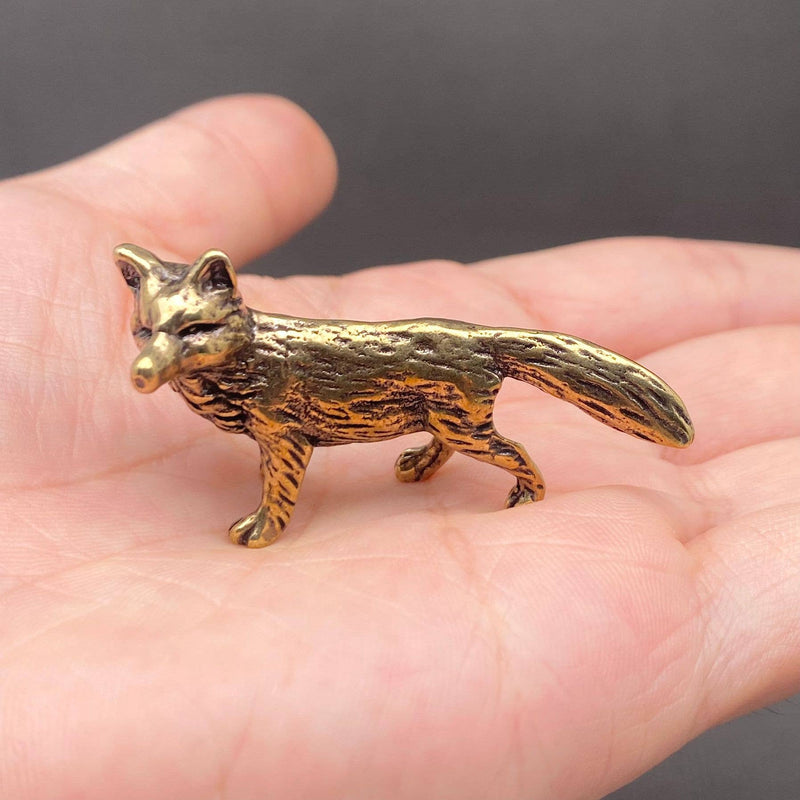 Small Brass Fox Decoration