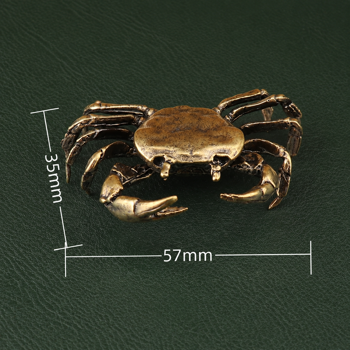 Solid Brass Crab Figurine Pen Holder