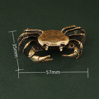 Solid Brass Crab Figurine Pen Holder