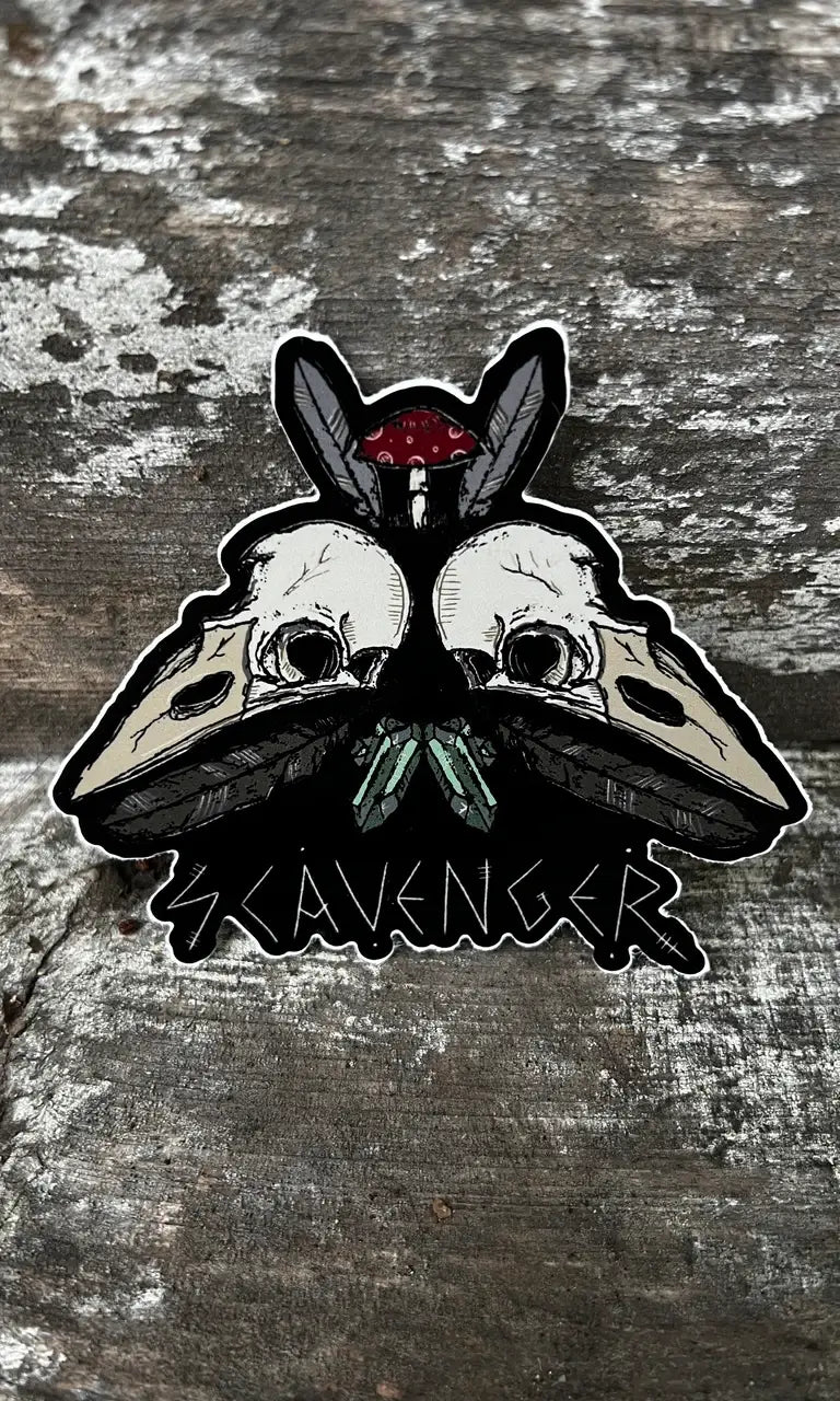 Scavenger Bird Skull Vinyl Sticker