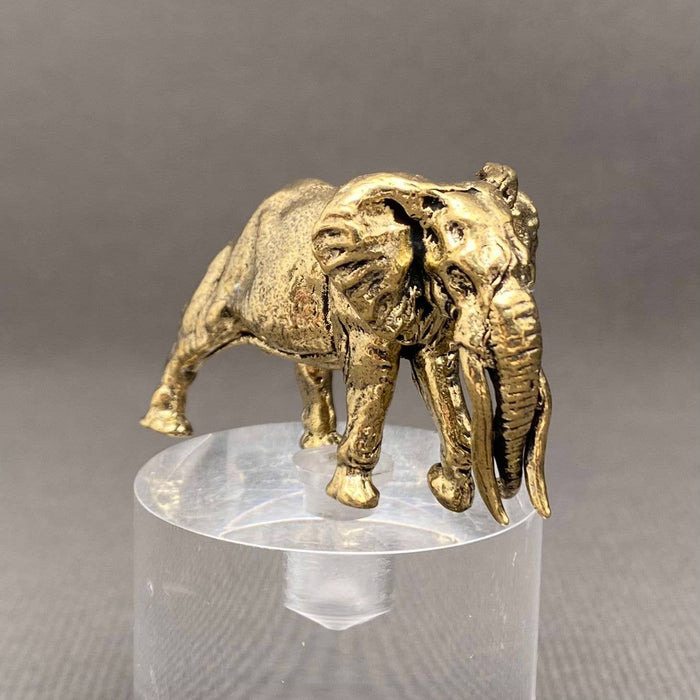 Brass Elephant with Long Tusks Figurine