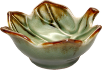 Ceramic Earthy Green Leaf Bowl