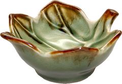 Ceramic Earthy Green Leaf Bowl