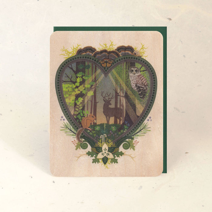 Woodland Heart Wood Greeting Card