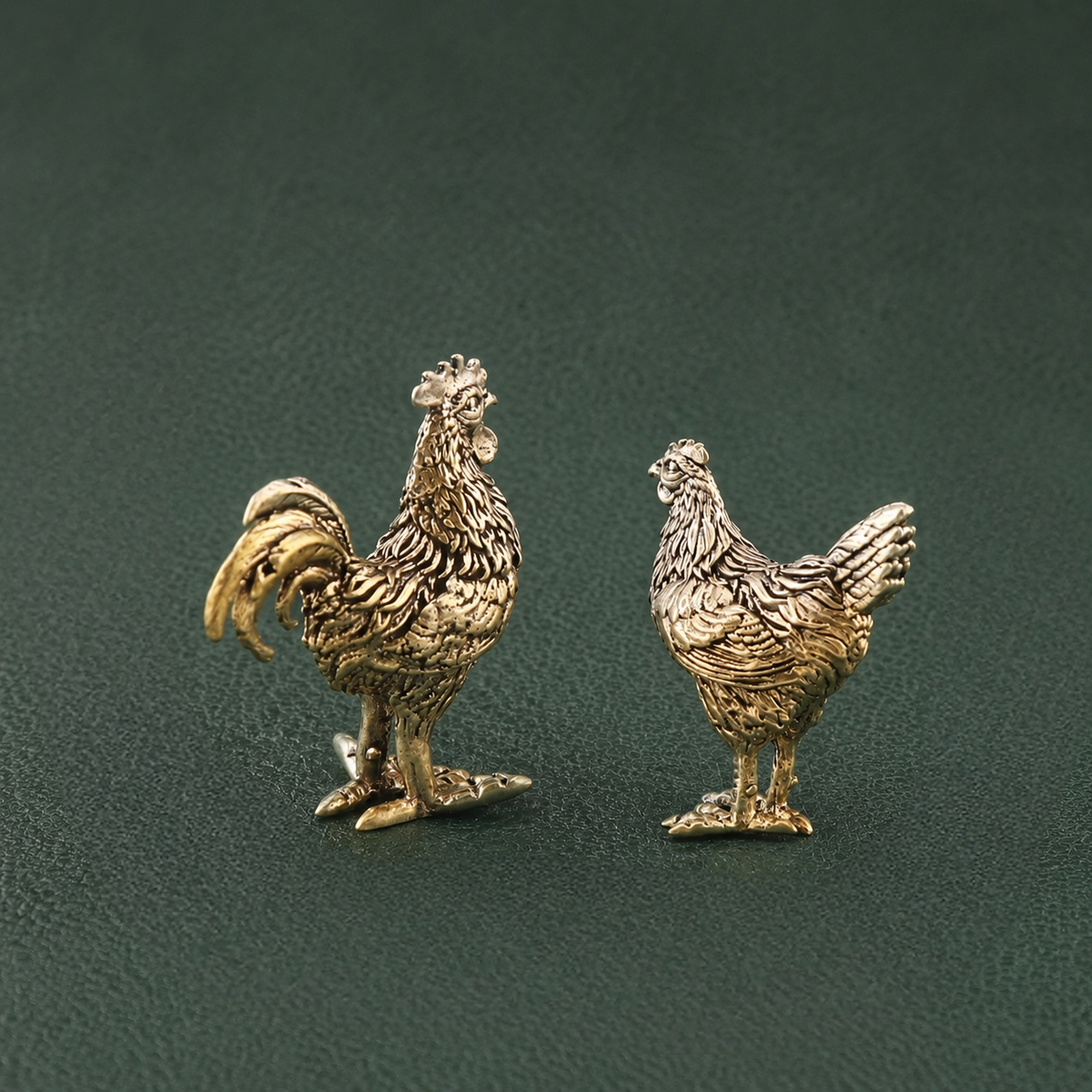 Solid Brass Chicken Figurine