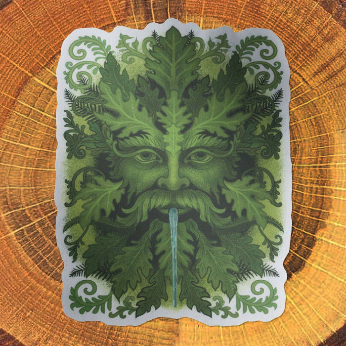 Green Man Matte Mirror PVC-Free Sticker