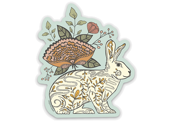 Bunny Blooms Vinyl Sticker