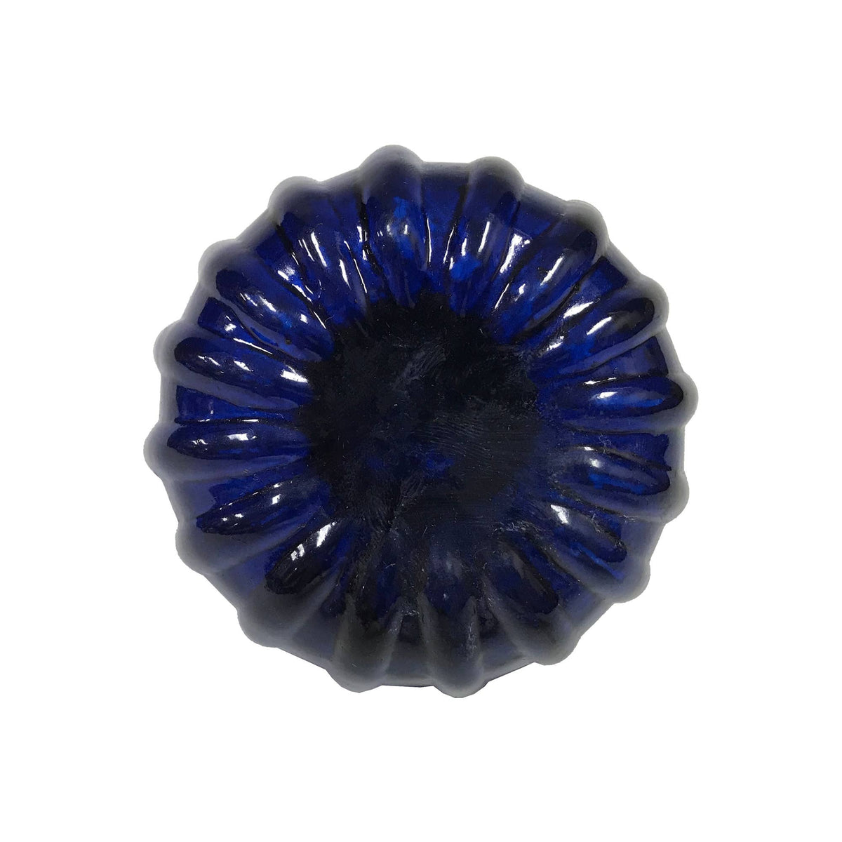 Vintage-Style Blue Swirl Glass Inkwell