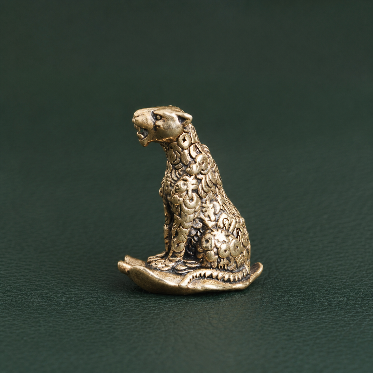 Antique Brass Leopard Figurine
