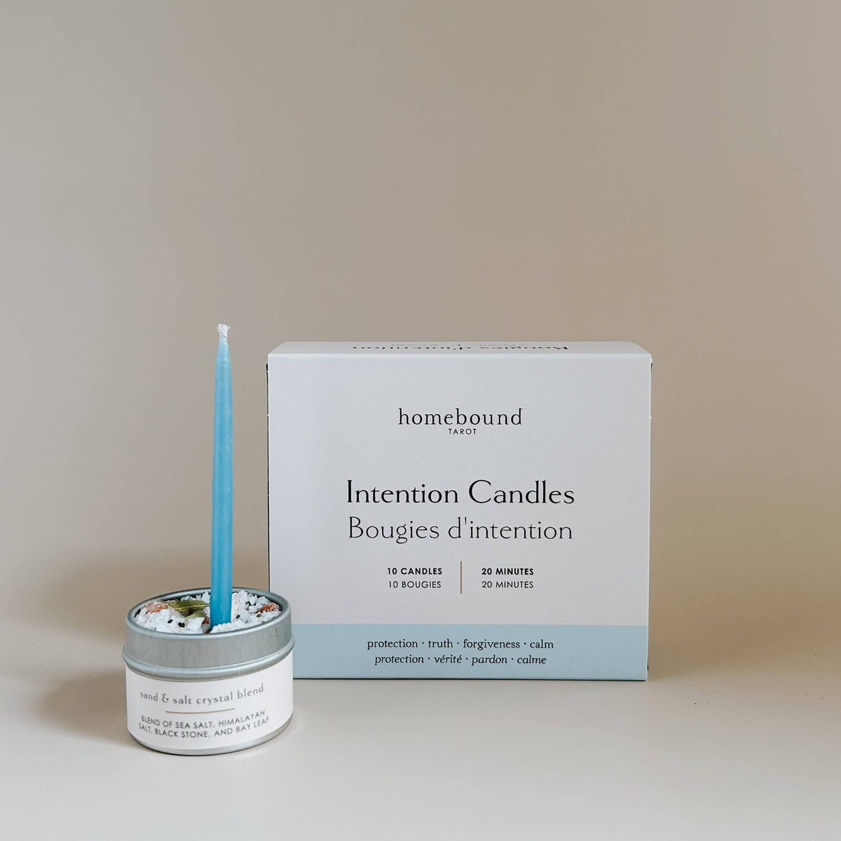 Intention Candle Ritual Kit | 10-Candle Set with Salt Crystal Blend & Incense