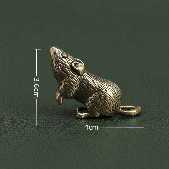 Solid Brass Rat Figurine