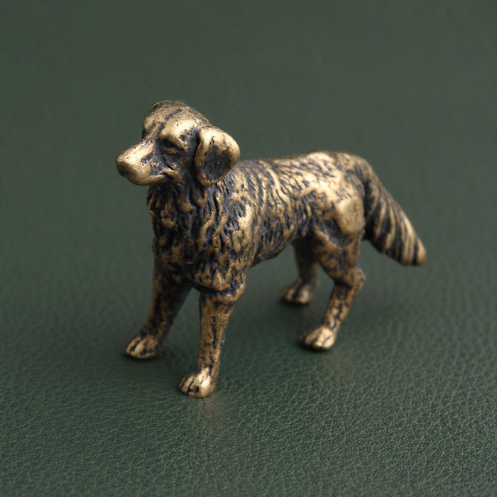 Antique Brass Shepherd Dog Figurine