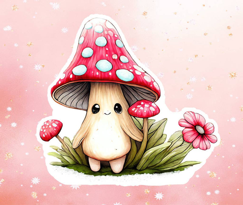 Happy Little Mushroom Vinyl Sticker