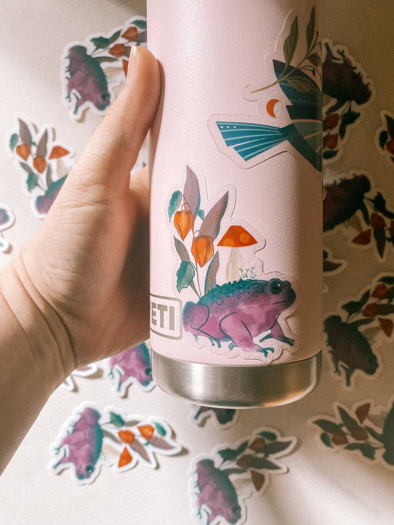 Toad with Poison Plants Vinyl Sticker