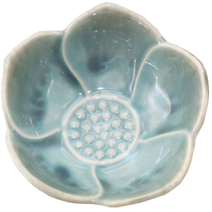Ceramic Blue Lotus Incense Cone Dish