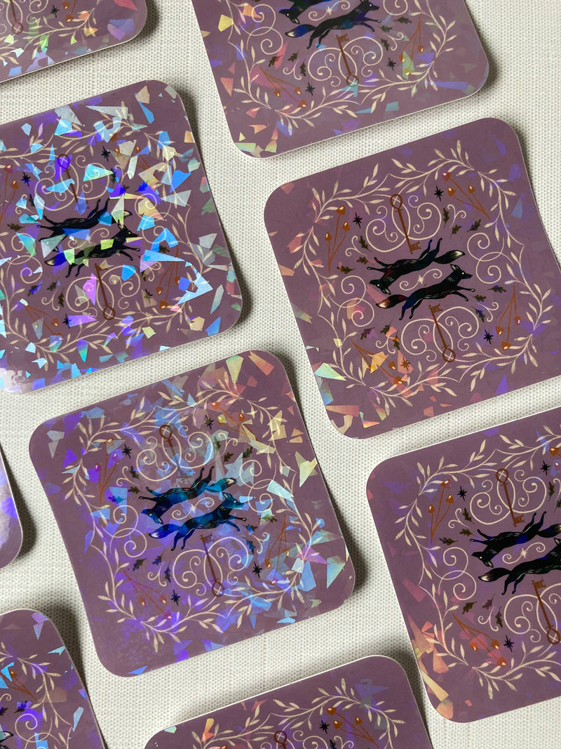 Fox Manor Holographic Vinyl Sticker